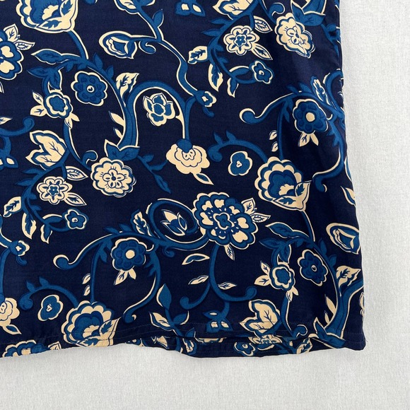 VINTAGE VICTORIAS SECRET Gold Label Shirt Womens XS Blue Silk Cami Tank Floral - Picture 4 of 8